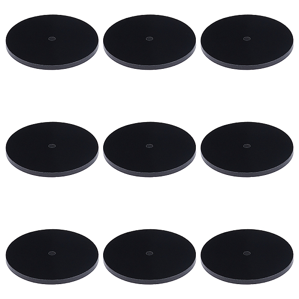 

PandaHall BENECREAT Acrylic Board, Flat Round, Black, 50x3mm, Hole: 3mm Acrylic Black