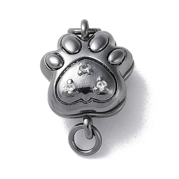 

PandaHall Brass Magnetic Clasps with Jump Ring, Paw Print, Gunmetal, 12.5x9.5x6mm, Hole: 2mm Brass Paw Print