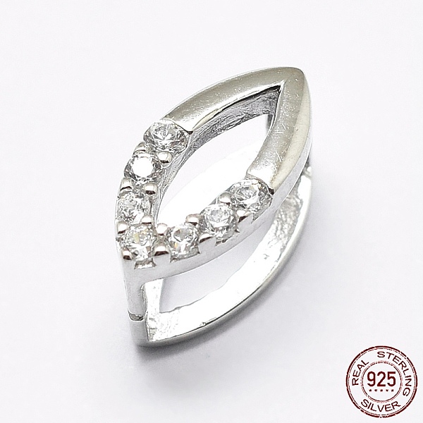 

PandaHall Rhodium Plated 925 Sterling Silver Micro Pave Cubic Zirconia Pendant Bails, Ice Pick & Pinch Bails, Horse Eye, Platinum...
