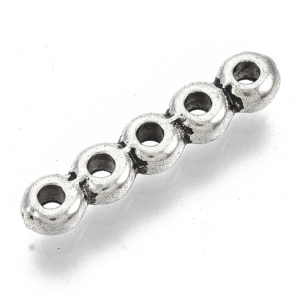 PandaHall Tibetan Style Alloy Spacer Bars, Cadmium Free & Lead Free, Rectangle, Antique Silver, 17.5x3.5x2.5mm, Hole: 1.4mm, about...