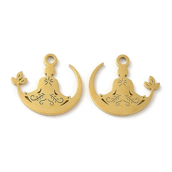 

PandaHall Ion Plating(IP) 304 Stainless Steel Charms, Laser Cut, Yoga Charm, Golden, 13x14.5x1mm, Hole: 1.6mm 304 Stainless Steel Human