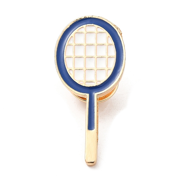 PandaHall Racket Enamel Pins, Light Gold Alloy Badge for Backpack Clothes, Sports, 34x15x2mm Alloy+Enamel Sports