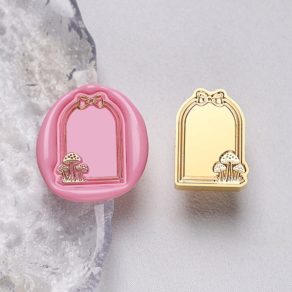 

PandaHall Arch with Mushroom Brass Stamp Heads, for Wax Seal Stamp, Wedding Invitations Making, Golden, 26x18.5x14mm, Hole: 7mm Brass...