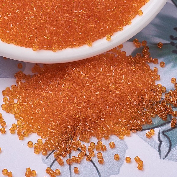 

PandaHall MIYUKI Delica Beads, Cylinder, Japanese Seed Beads, 11/0, (DB0703) Transparent Orange, 1.3x1.6mm, Hole: 0.8mm, about 10000pcs/bag...