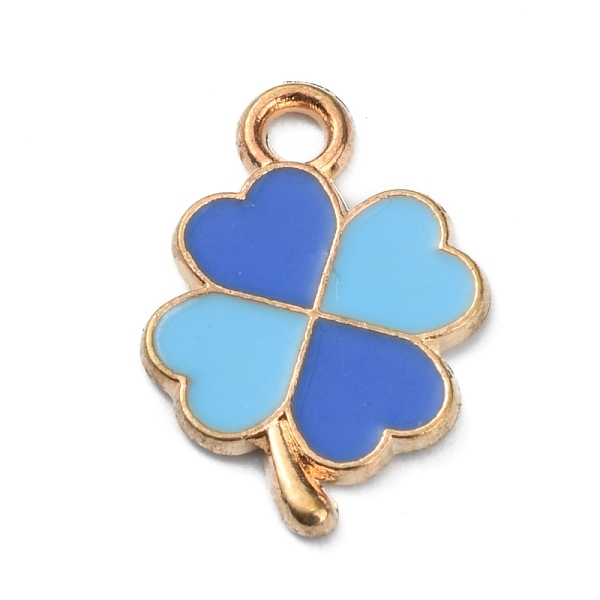 

PandaHall Alloy Enamel Pendants, Golden, Clover, Blue, 18x12x1.3mm, Hole: 1.8mm Alloy+Enamel Clover Blue