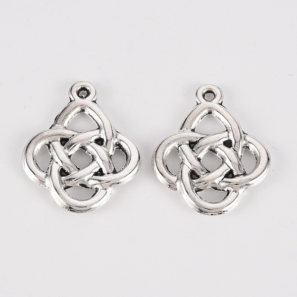 

PandaHall Tibetan Style Alloy Pendants, Lead Free & Cadmium Free, Chinese Knot, Antique Silver, 20x16x1.5mm, Hole: 1.2mm, about 420pcs/500g...