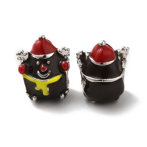 

PandaHall Christmas Theme Alloy Enamel European Beads, Large Hole Bead, Platinum, Snowman, 13x10.5x10mm, Hole: 4.7mm Alloy+Enamel Snowman..., Black
