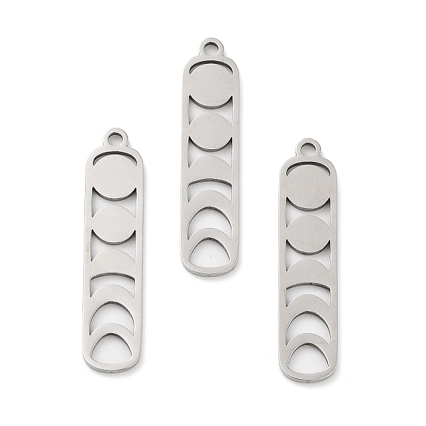 

PandaHall 304 Stainless Steel Pendants, Laser Cut, Moon Phases Charm, Stainless Steel Color, 28.5x6.5x1mm, Hole: 1mm 304 Stainless Steel...