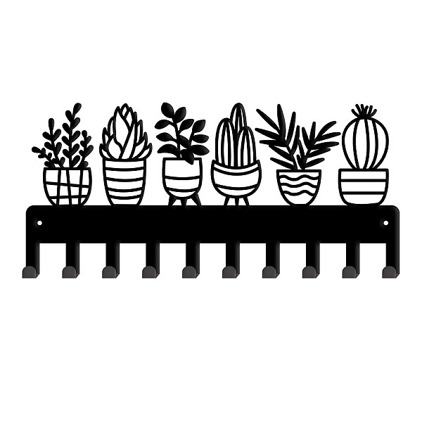 

PandaHall SUPERDANT Wall Hooks Key Holder Potted Plants Decorative Hooks Rack Hangers Stainless Steel Hook Wall Mounted Decorative with 10..., Black
