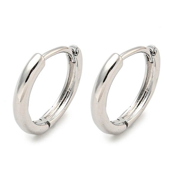 

PandaHall Brass Hoop Earrings, Round, Platinum, 13.5x2mm Brass Round