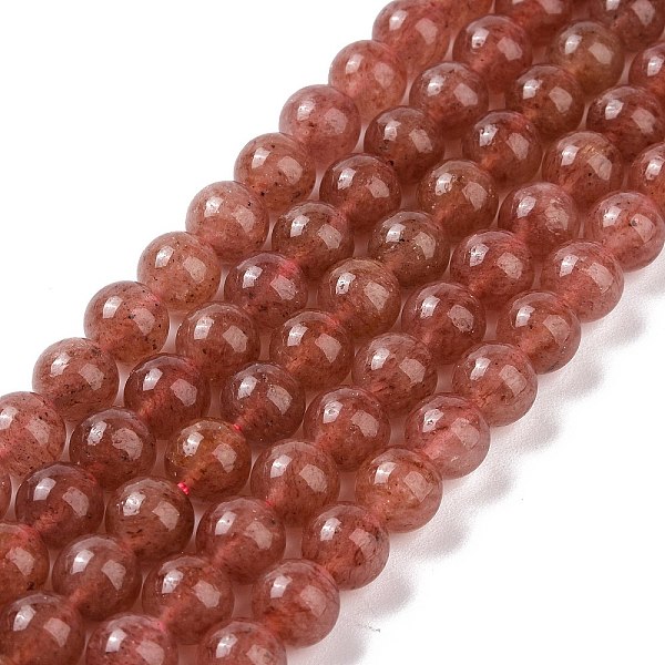 

PandaHall Natural Strawberry Quartz Beads Strands, Round, 8mm, Hole: 1mm, about 49pcs/strand, 15.7 inch Strawberry Quartz Round