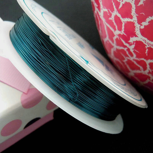 

PandaHall Round Copper Jewelry Wire, Steel Blue, 24 Gauge, 0.5mm, about 26.24 Feet(8m)/roll Copper Round Blue