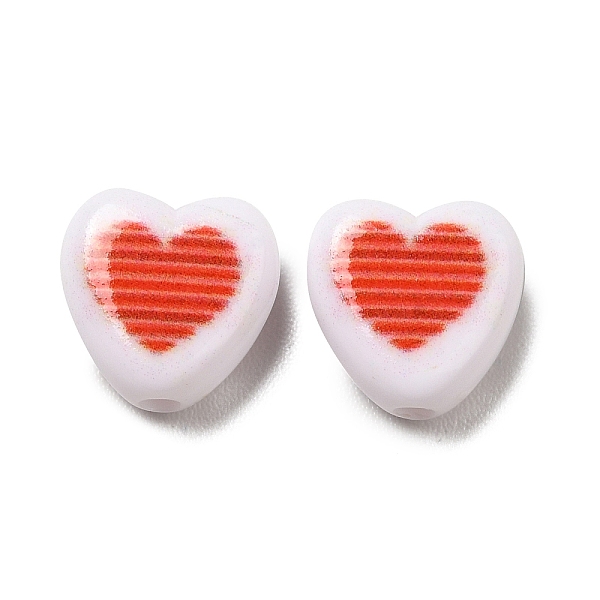 

PandaHall Opaque Acrylic Enamel Beads, Heart, Red, 8.5x8.5x4mm, Hole: 1.5mm Acrylic Heart Red