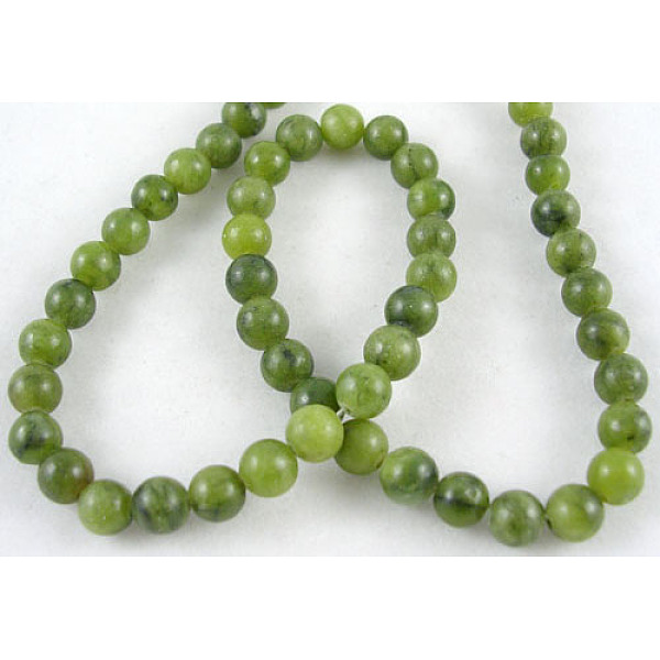 

PandaHall Natural Taiwan Jade Beads, Round, Olive Drab, about 10mm in diameter, hole: 1.5mm, about 38pcs/strands TaiWan Jade Round Green