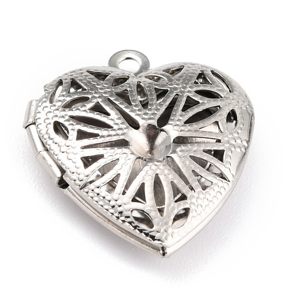 

PandaHall 304 Stainless Steel Pendant Rhinestone Settings, Diffuser Locket, Manual Polishing, Photo Frame Charms for Necklaces, Heart...
