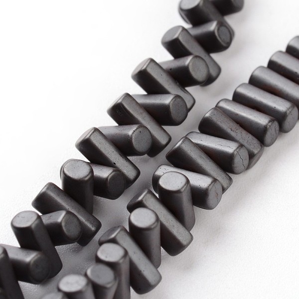 

PandaHall Non-magnetic Synthetic Hematite Beads Strands, Frosted, Column, 3x7mm, Hole: 1mm, about 165pcs/strand, 16 inch Non-magnetic...