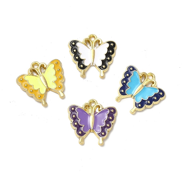 

PandaHall Alloy Enamel Pendants, Cadmium Free & Nickel Free & Lead Free, Golden, Butterfly Charm, Mixed Color, 17x18x2.5mm, Hole: 1.2mm..., Multicolor