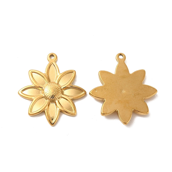 

PandaHall Vacuum Plating 304 Stainless Steel Pendants, Flower Charm, Golden, 32x28x4mm, Hole: 2mm 304 Stainless Steel Flower