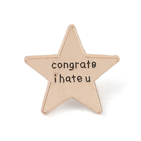 

PandaHall Congrate I Hate You Enamel Pins, Golden Alloy Brooches, for Backpack Clothes, Star, 20.5x20.5x1.5mm Alloy+Enamel Star