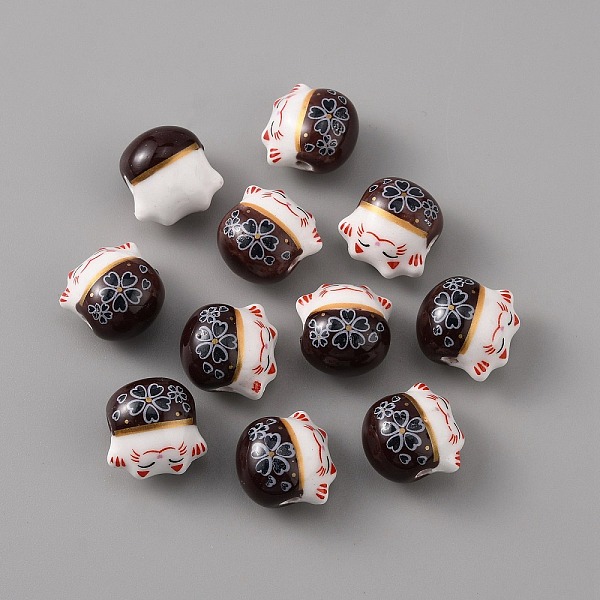 

PandaHall Handmade Porcelain Beads, Famille Rose Porcelain, Lucky Cat, Coconut Brown, 14x12.5x11.5mm, Hole: 2mm Porcelain Cat Shape