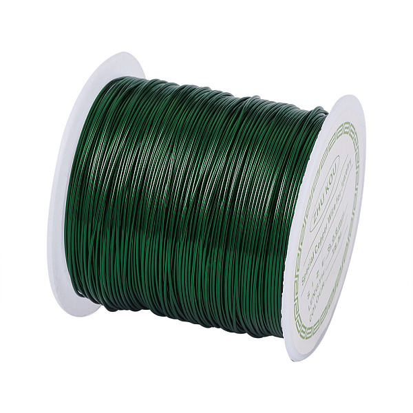 PandaHall Round Copper Wire Copper Beading Wire for Jewelry Making, Long-Lasting Plated, Green, 22 Gauge, 0.6mm, about 59.05 Feet(18m)/roll...