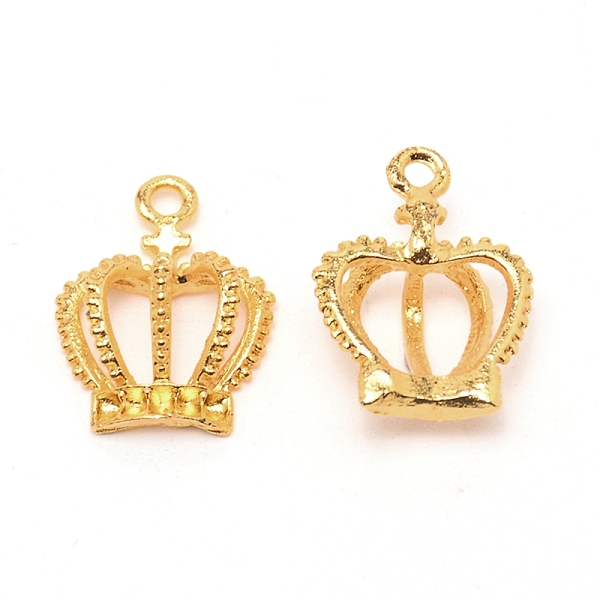 

PandaHall Alloy Charms, Crown, for DIY Jewelry Accessories, Golden, 19.5x15x7mm, Hole: 2mm Alloy Crown