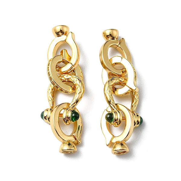 

PandaHall Rack Plating Brass Micro Pave Cubic Zirconia Fold Over Clasps, Cadmium Free & Lead Free, Long-Lasting Plated, Real 18K Gold Plated..., Green