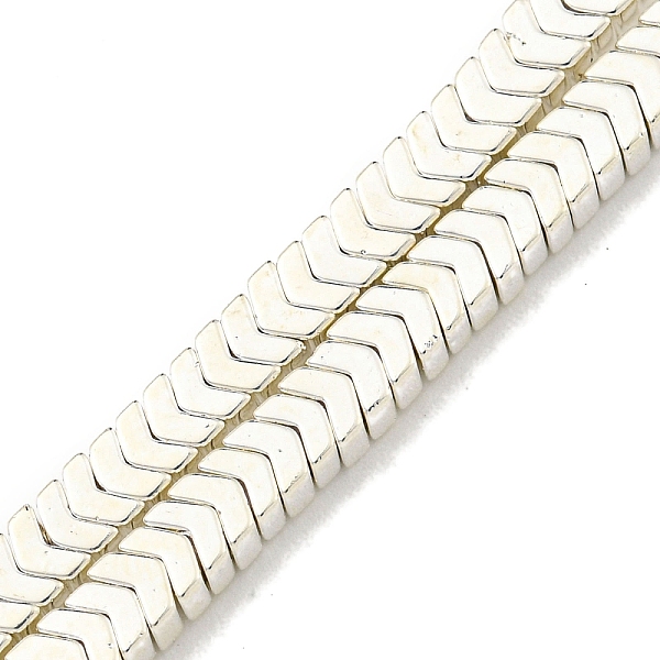 

PandaHall Electroplated Synthetic Non-Magnetic Hematite Beads Strands, Arrow, Silver Plated, 2x4x2.5mm, Hole: 1mm, about 265~271pcs/strand...