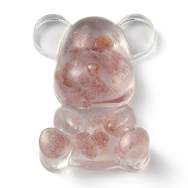 

PandaHall Resin Display Decorations, with Natural Strawberry Quartz Chips Inside, Bear, 53.5~53.8x41~41.5x17.5~21mm Strawberry Quartz Bear