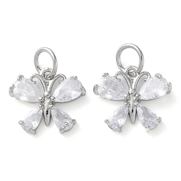 

PandaHall Rack Plating Brass Micro Pave Clear Cubic Zirconia Chrams, Long-Lasting Plated, with Jump Rings, Flower, Platinum, 12.5x14x3mm...