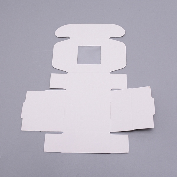 

PandaHall Kraft Paper Cardboard Jewelry Boxes, with PVC Window, White, Box: 6.5x6.5x3cm Paper Square White