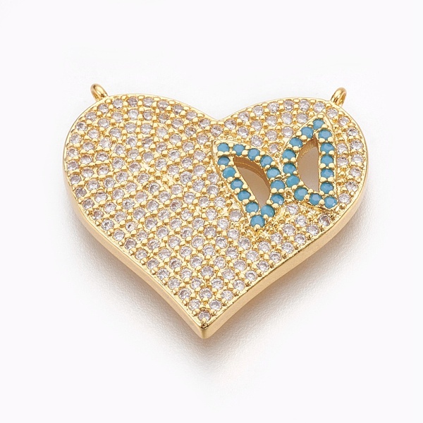 

PandaHall Brass Micro Pave Cubic Zirconia Pendants, Lead Free & Cadmium Free & Nickel Free , Long-Lasting Plated, Heart with Butterfly, Real..., Clear