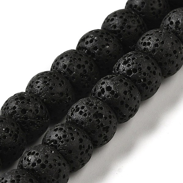 

PandaHall Natural Lava Rock Dyed Beads Strands, Rondelle, Black, 10x7~7.5mm, Hole: 1.6mm, about 55~56pcs/strand, 16.14''(41~41.5cm) Lava...