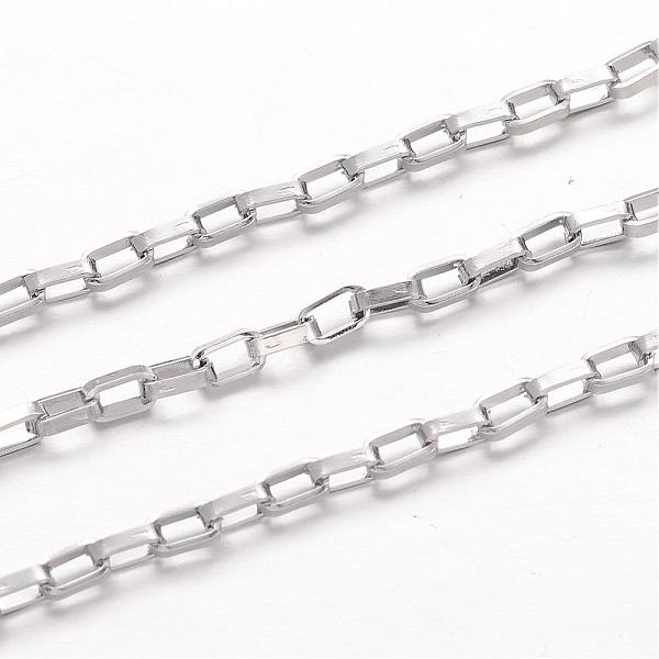 

PandaHall 304 Stainless Steel Box Chains, Unwelded, for Jewelry Making, Stainless Steel Color, 3x1.5x0.8mm 304 Stainless Steel