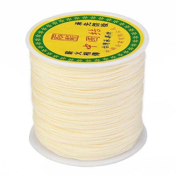 

PandaHall Braided Nylon Thread, Chinese Knotting Cord Beading Cord for Beading Jewelry Making, Lemon Chiffon, 0.8mm, about 100yards/roll..., Yellow