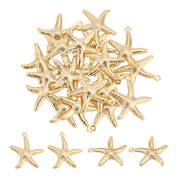 

PandaHall Unicraftale 20Pcs 304 Stainless Steel Pendants, Hollow Starfish, Golden, 22x20.5x2mm, Hole: 1mm 304 Stainless Steel Starfish