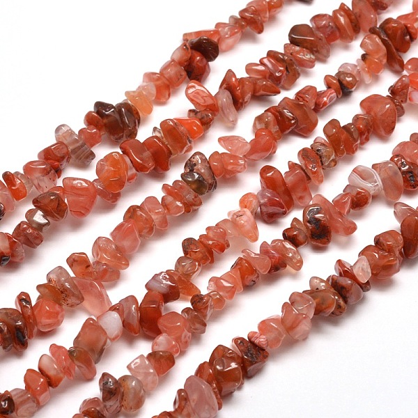 

PandaHall Natural South Red Agate Chip Bead Strands, 5~8x5~8mm, Hole: 1mm, about 31.5 inch Red Agate Chip