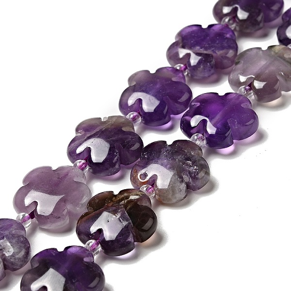 

PandaHall Natural Amethyst Beads Strands, 5-Petal Flower, 15x15x6mm, Hole: 1.2mm, about 27pcs/strand, 17.32 inch(44cm) Amethyst Flower