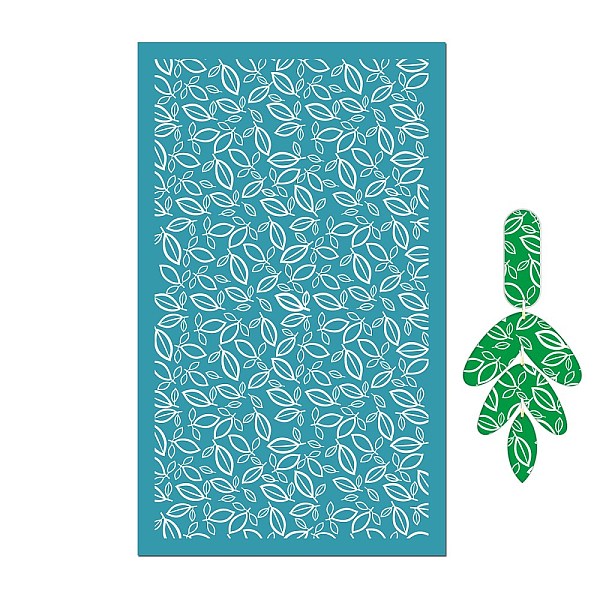 

PandaHall Rectangle Polyester Screen Printing Stencil, for Painting on Wood, DIY Decoration T-Shirt Fabric, Leaf, 15x9cm Polyester Leaf