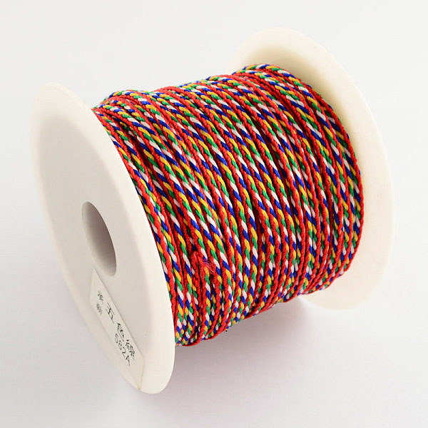 

PandaHall Braided Nylon Cord for Chinese Knot Making, Colorful, 2.5mm, about 49.21 yards(45m)/roll Nylon