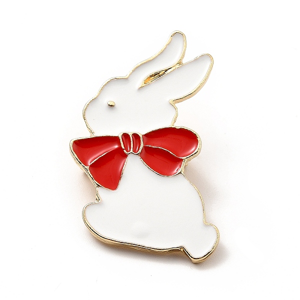 

PandaHall Rabbit with Bowknot Enamel Pin, Golden Alloy Animal Brooch for Backpack Clothes, Cadmium Free & Lead Free, Red, 32x20x2mm, Pin...