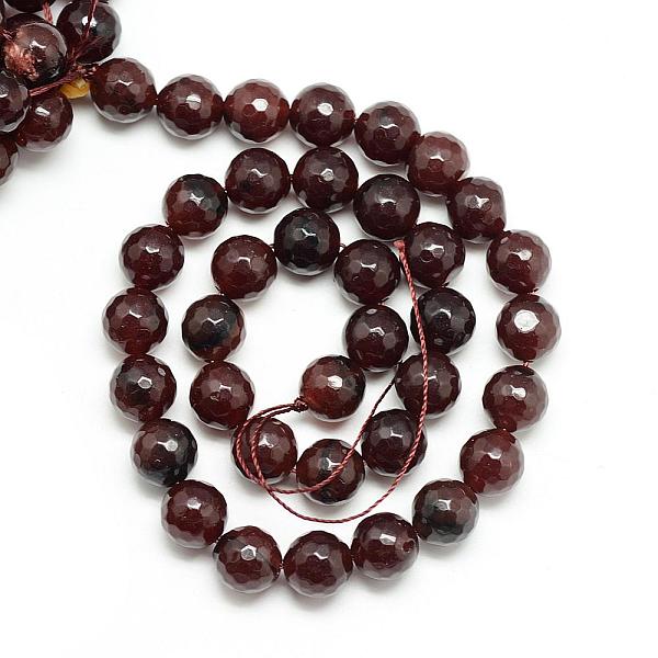 

PandaHall Natural White Jade Bead Strands, Dyed, Faceted, Round, Saddle Brown, 8~9mm, Hole: 1mm, about 46pcs/strand, 14.76~14.96 inch...
