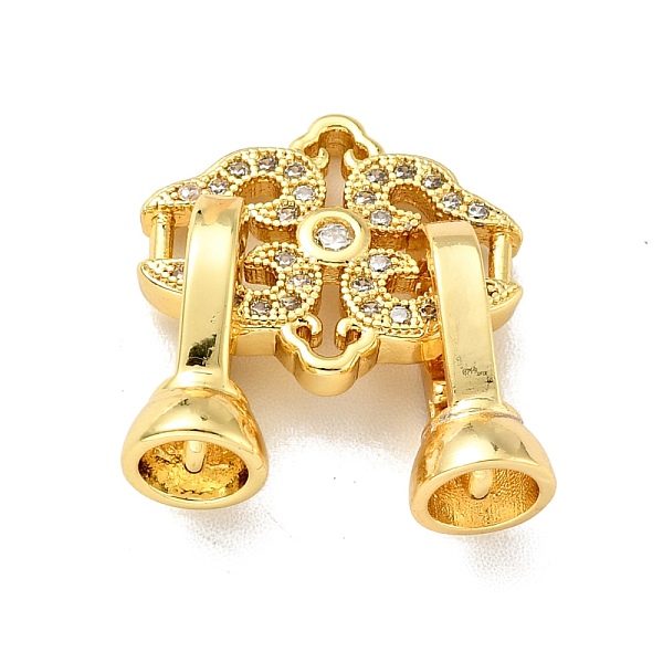 

PandaHall Rack Plating Brass Micro Pave Clear Cubic Zirconia Fold Over Clasps, Cadmium Free & Lead Free, Long-Lasting Plated, Flower, Golden...