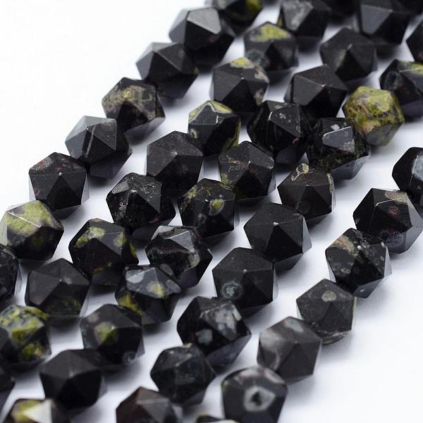 

PandaHall Natural Green Spot Jasper Beads Strands, Star Cut Round Beads, Faceted, 8~8.5mm, Hole: 1mm, about 48~50pcs/strand, 14.9~15.1 inch...