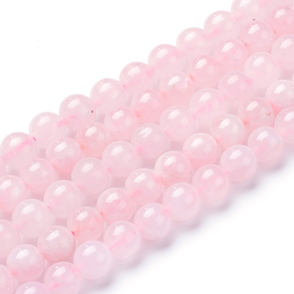 

PandaHall Natural Rose Quartz Beads Strands, Round, 4~4.5mm, Hole: 0.8mm, about 96pcs/strand, 15.5 inch Rose Quartz Round