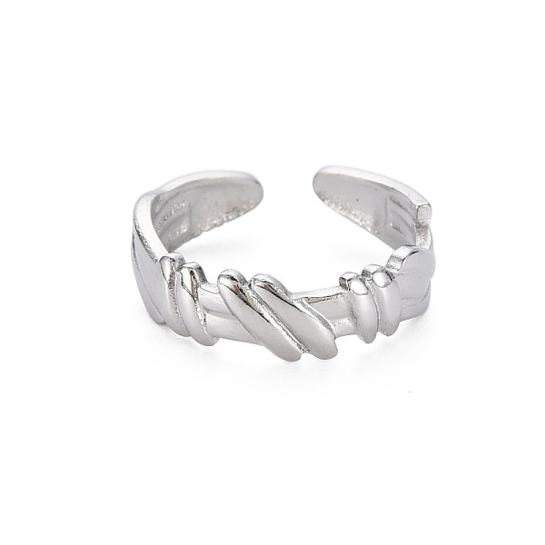 

PandaHall 304 Stainless Steel Empaistic Open Cuff Rings, Stainless Steel Color, US Size 6 1/2(16.9mm) 304 Stainless Steel