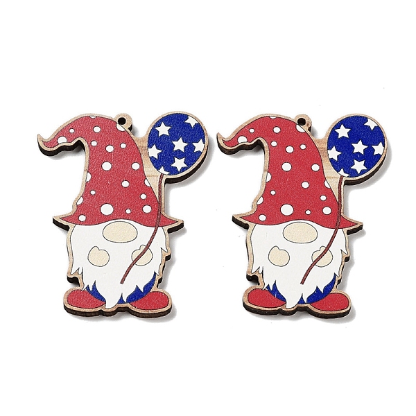 

PandaHall Spray Painted Wood Big Pendants, Gnome, 49.5x38x2.5mm, Hole: 1.6mm Wood Gnome