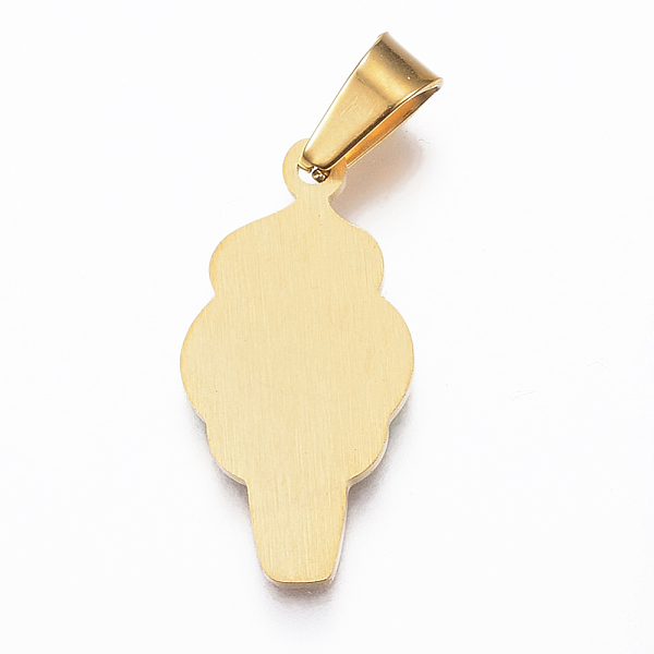 

PandaHall 304 Stainless Steel Enamel Pendants, Ice Cream, Golden, 23x12x1.2mm, Hole: 4x7mm Stainless Steel+Enamel Food