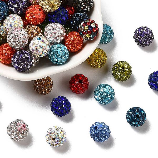 

PandaHall Glass Rhinestone Clay Pave Round Beads, PP15, Mixed Color, 10mm, Hole: 1.8mm, 6 Rows Rhinestone Polymer Clay+Glass Rhinestone..., Multicolor