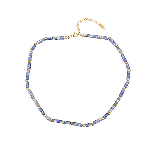 

PandaHall Natural Dyed Jade Beaded Necklaces for Women, Royal Blue, 14.96 inch(38cm) Jade